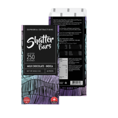 Indica 250MG Euphoria Extracts Shatterbars - Indica (250mg THC)