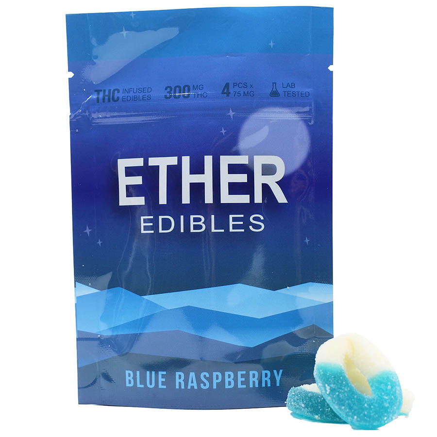 blue ras Ether Edibles 300mg-Blue Rasberry - Image 1